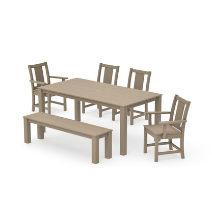 Prairie 6-Piece Parsons Dining Set with Bench