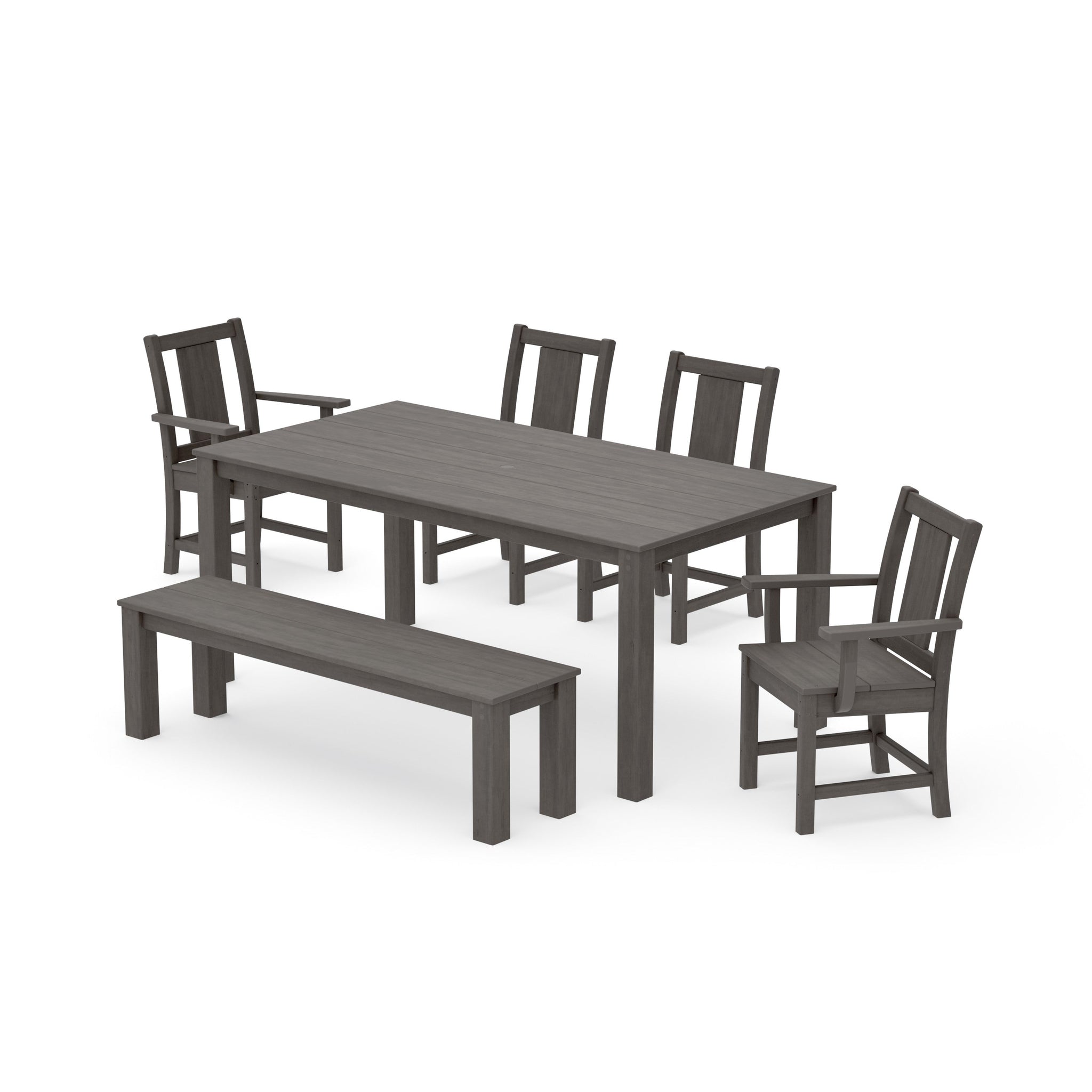 Prairie 6-Piece Parsons Dining Set with Bench