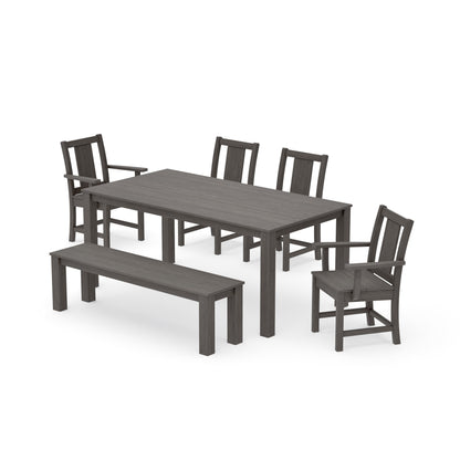 Prairie 6-Piece Parsons Dining Set with Bench