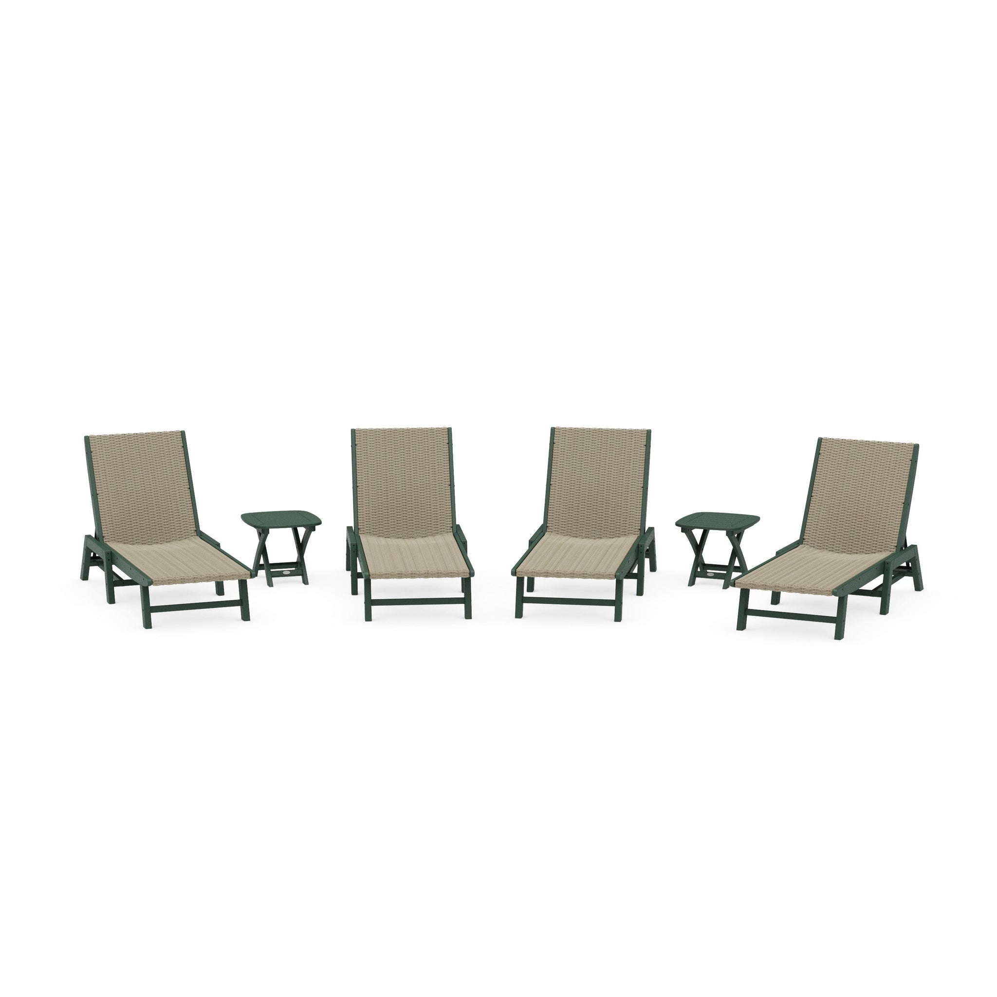 6- Piece Coastal Woven Chaise Chaise Lounge Set