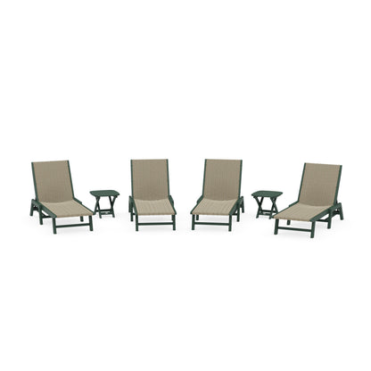 6- Piece Coastal Woven Chaise Chaise Lounge Set