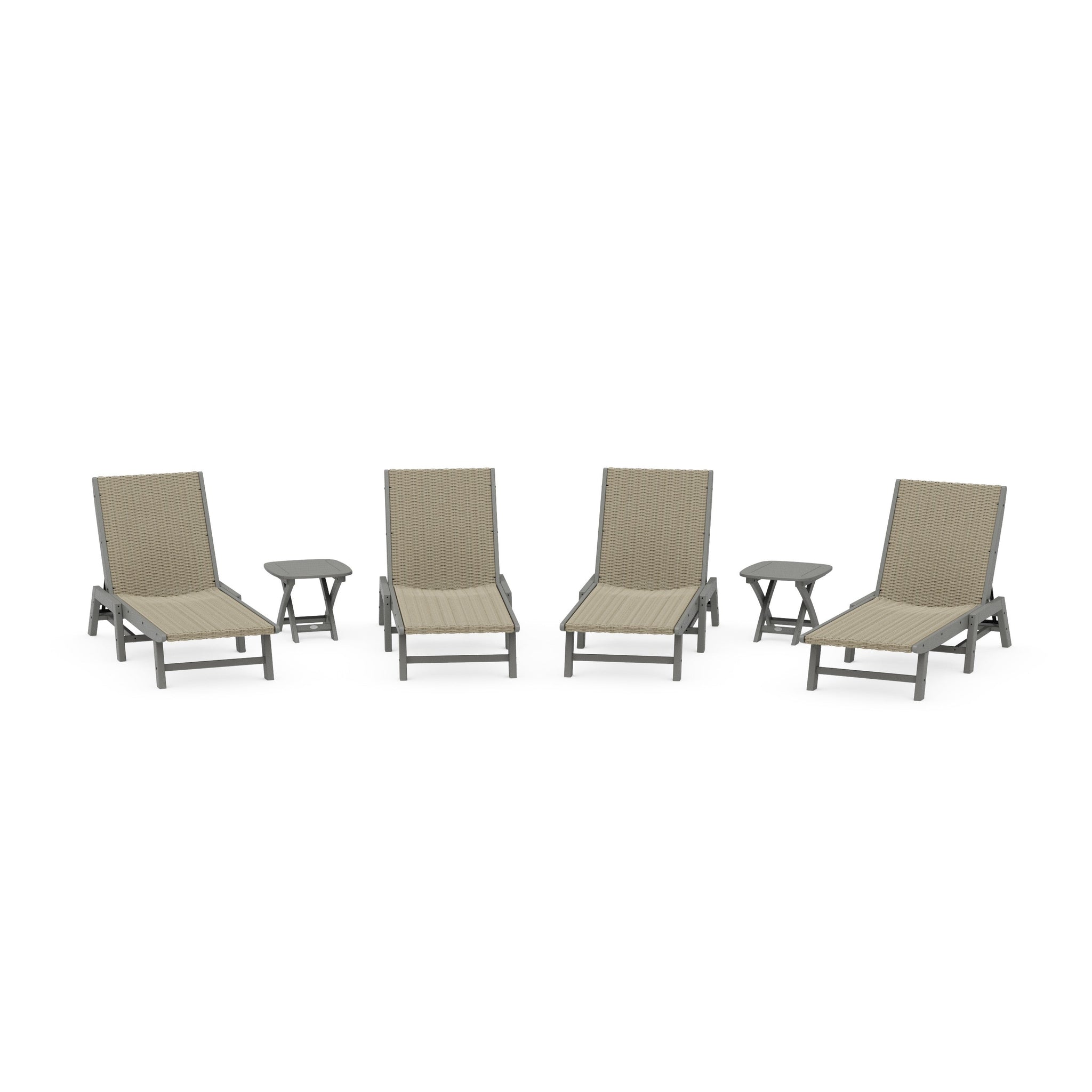 6- Piece Coastal Woven Chaise Chaise Lounge Set