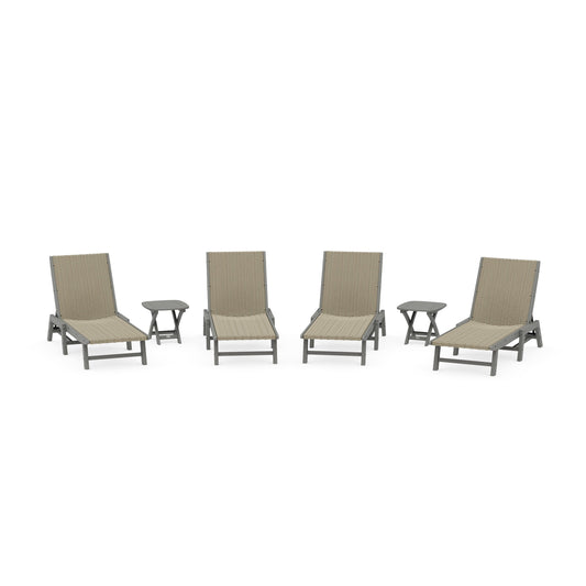 6- Piece Coastal Woven Chaise Chaise Lounge Set