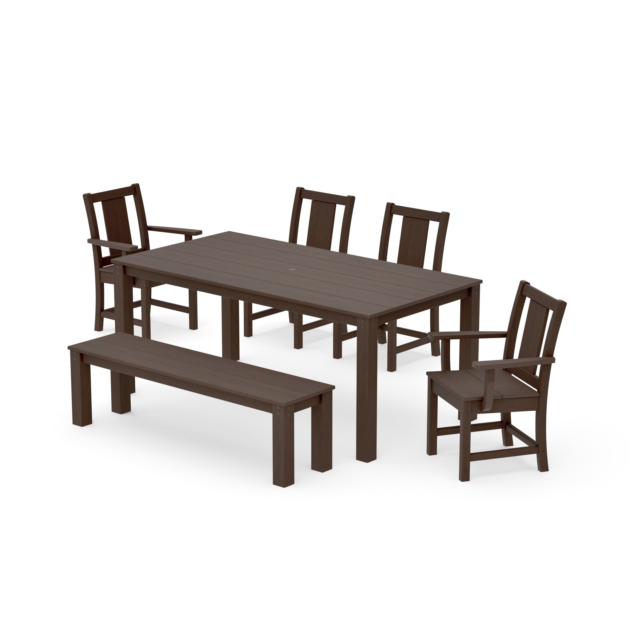 Prairie 6-Piece Parsons Dining Set with Bench