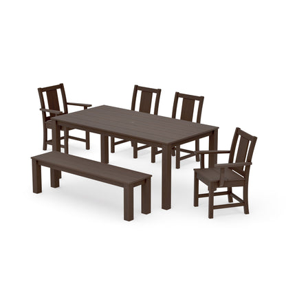 Prairie 6-Piece Parsons Dining Set with Bench