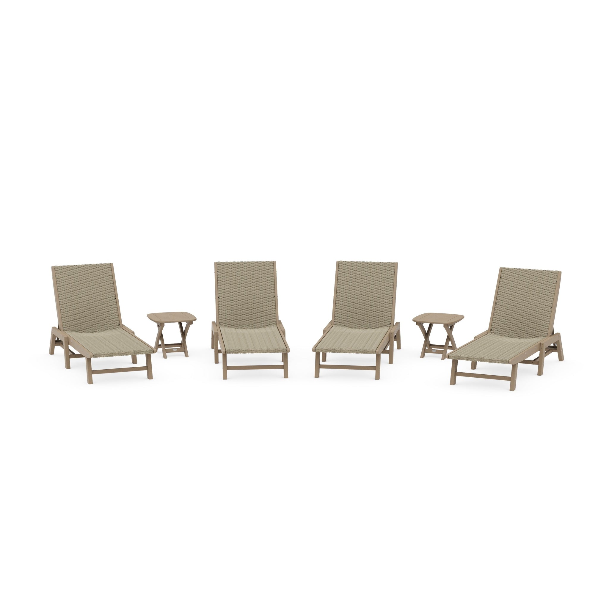 6- Piece Coastal Woven Chaise Chaise Lounge Set