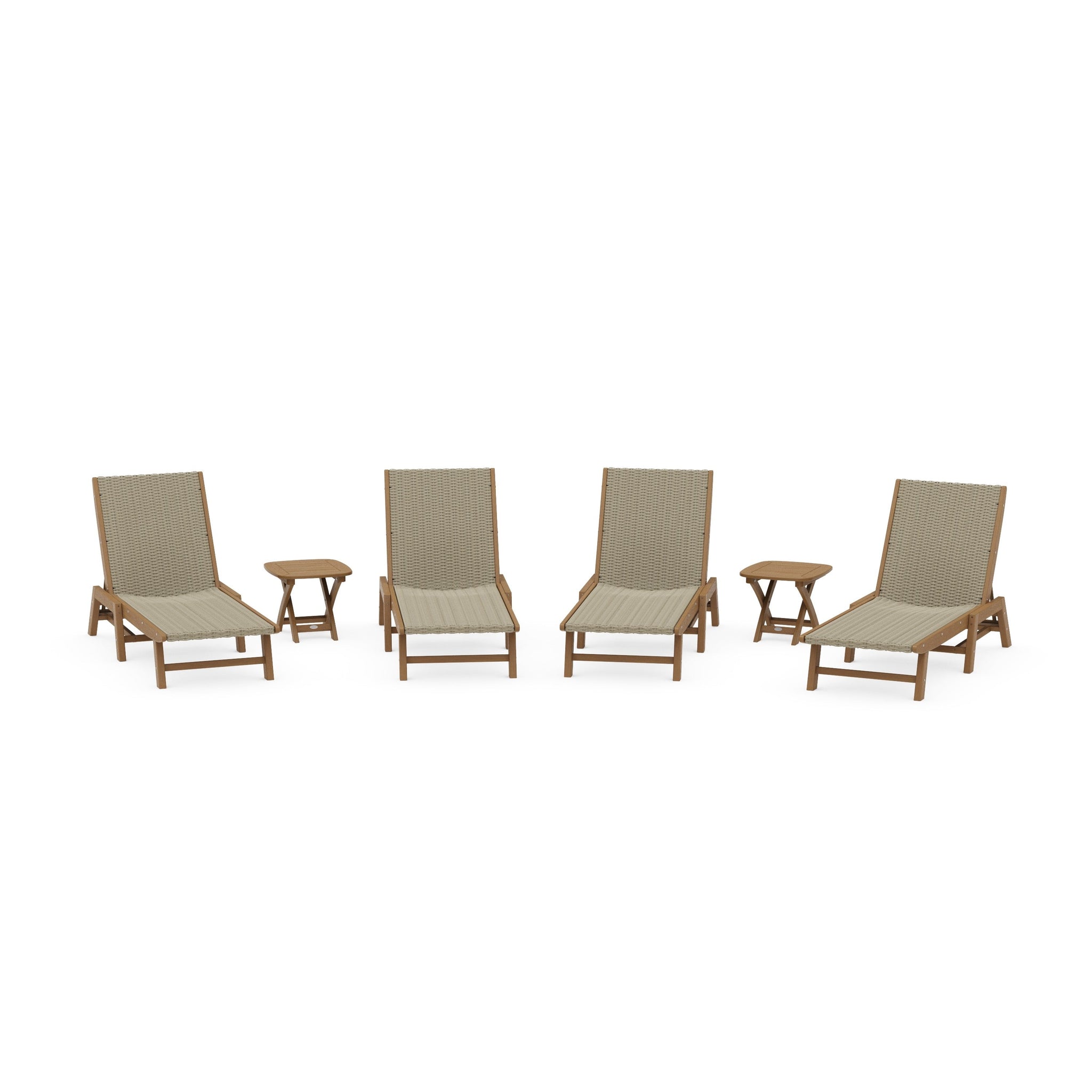 6- Piece Coastal Woven Chaise Chaise Lounge Set