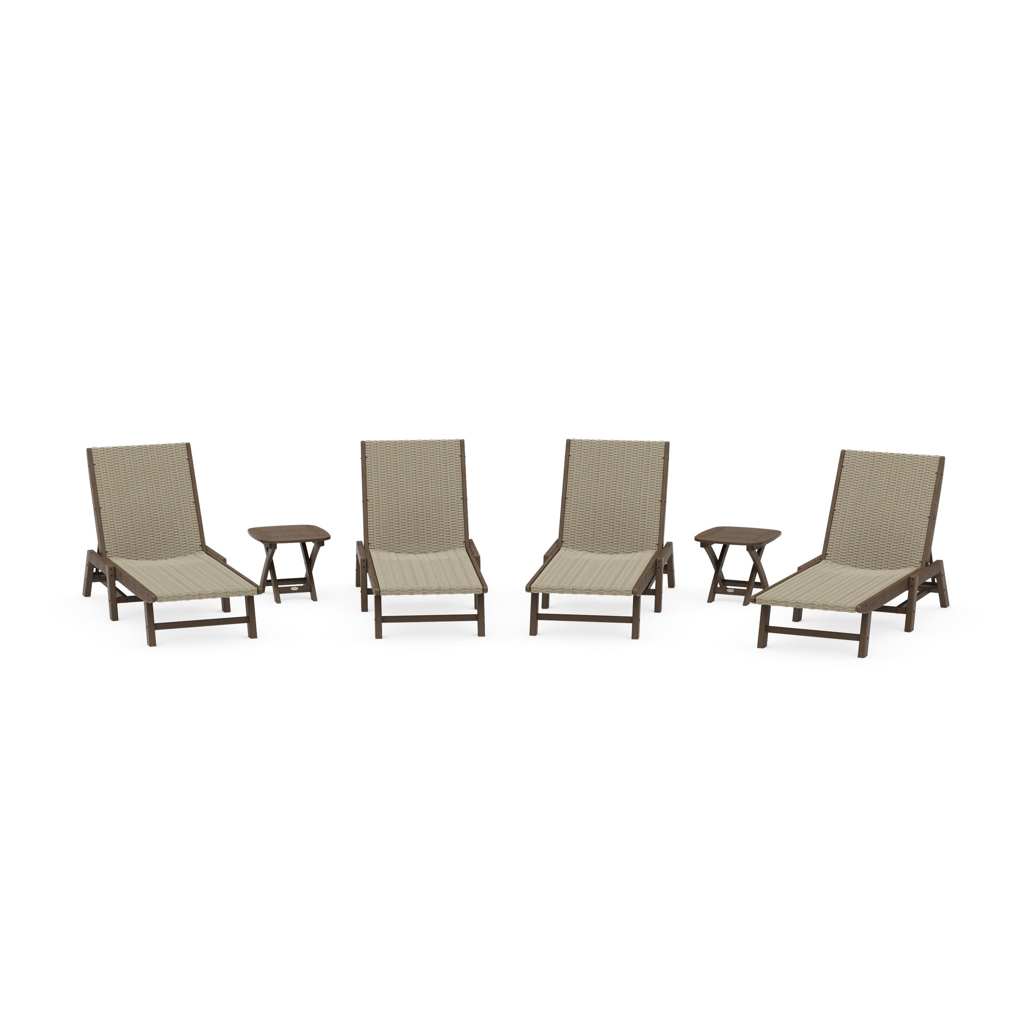 6- Piece Coastal Woven Chaise Chaise Lounge Set