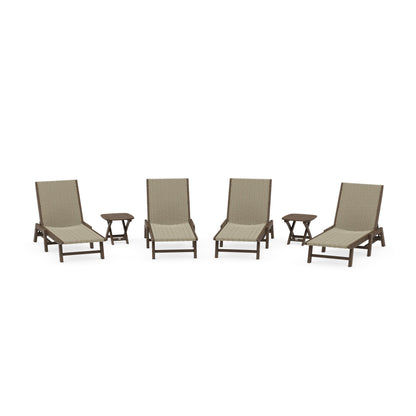 6- Piece Coastal Woven Chaise Chaise Lounge Set
