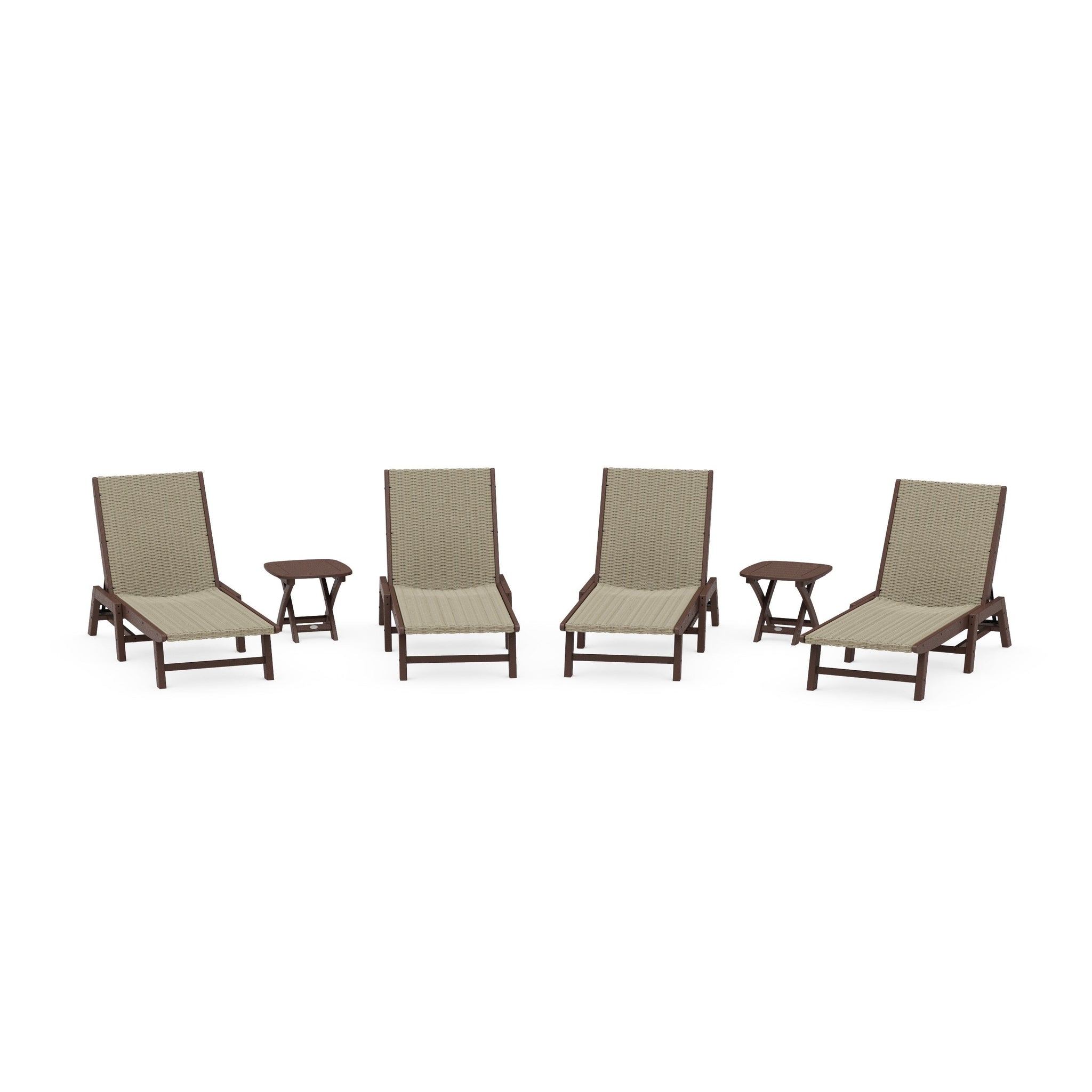 6- Piece Coastal Woven Chaise Chaise Lounge Set