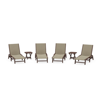 6- Piece Coastal Woven Chaise Chaise Lounge Set
