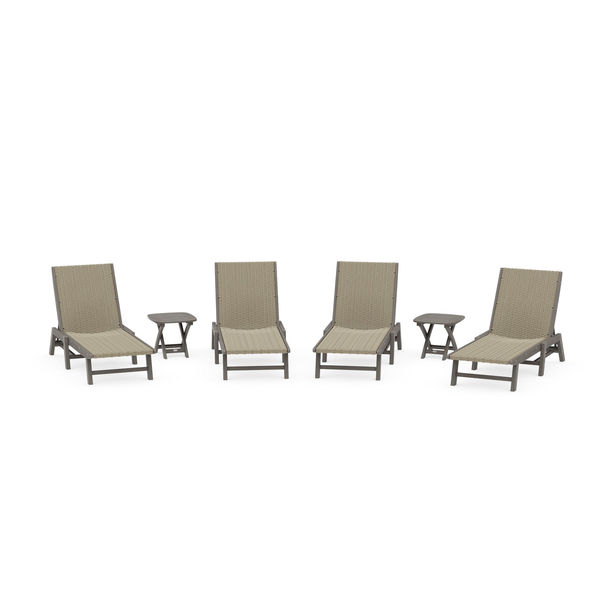 6- Piece Coastal Woven Chaise Chaise Lounge Set