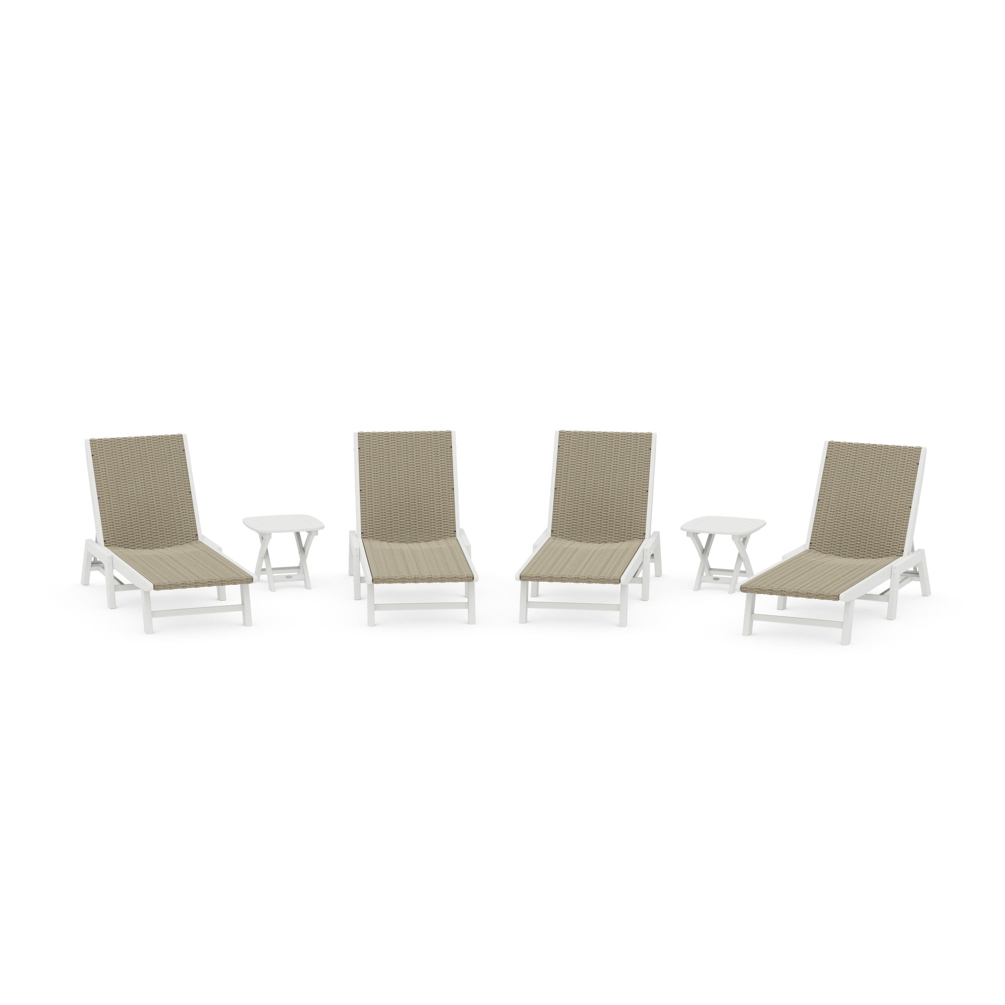 6- Piece Coastal Woven Chaise Chaise Lounge Set