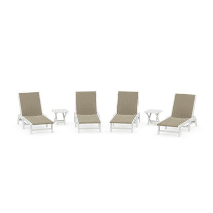 6- Piece Coastal Woven Chaise Chaise Lounge Set