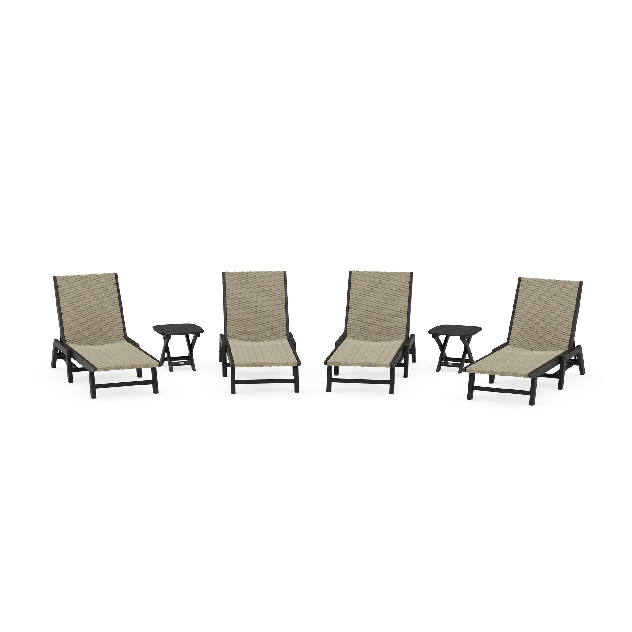 6- Piece Coastal Woven Chaise Chaise Lounge Set