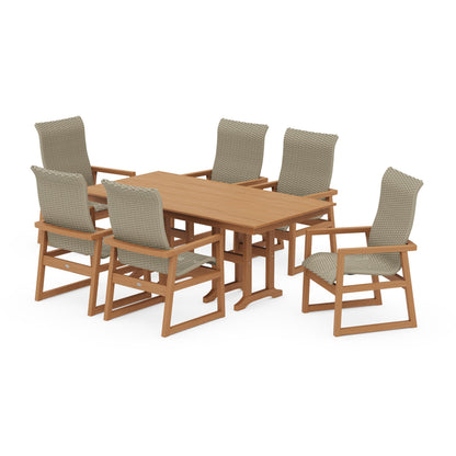 EDGE Woven Highback Arm Chair 7-Piece Farmhouse Dining Set