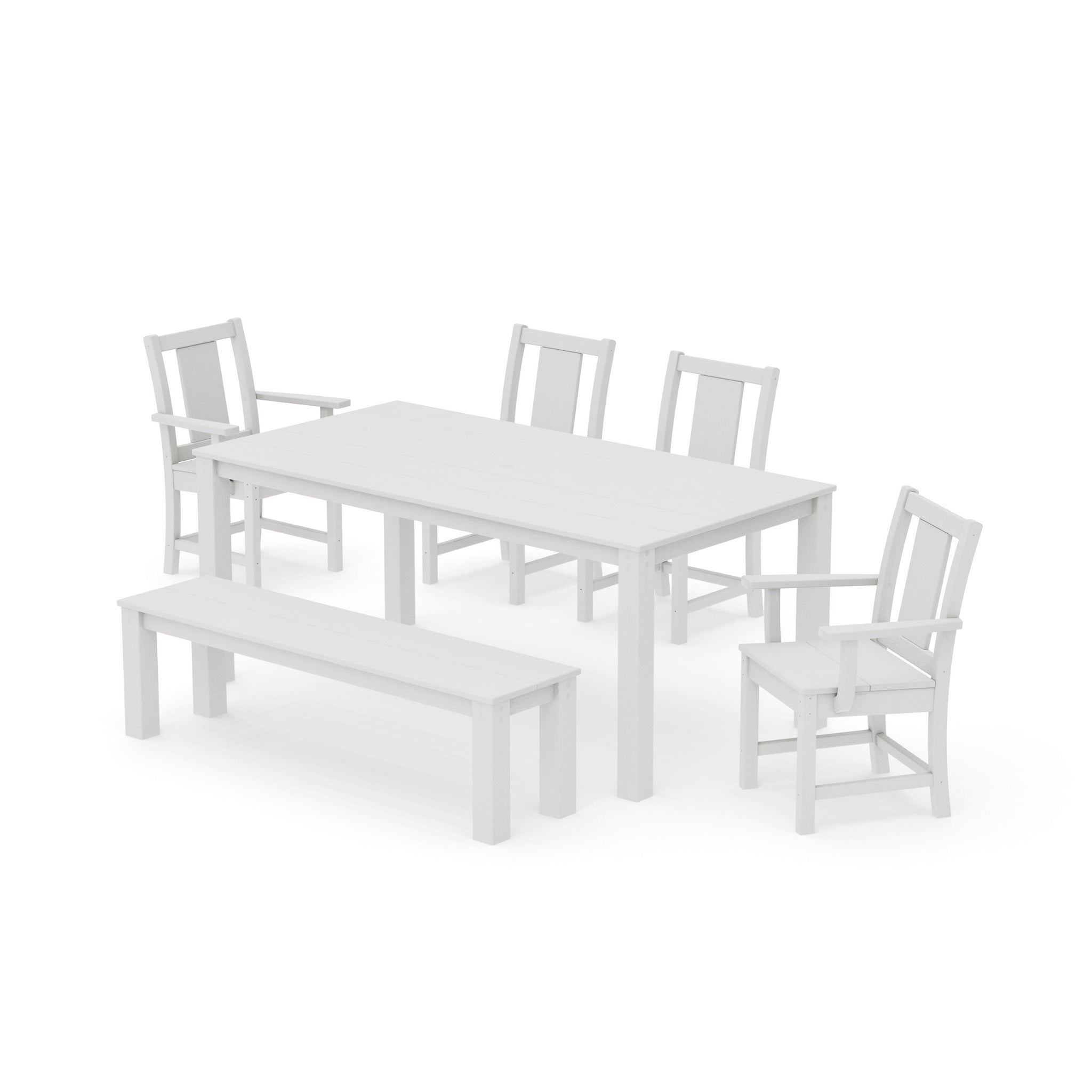 Prairie 6-Piece Parsons Dining Set with Bench