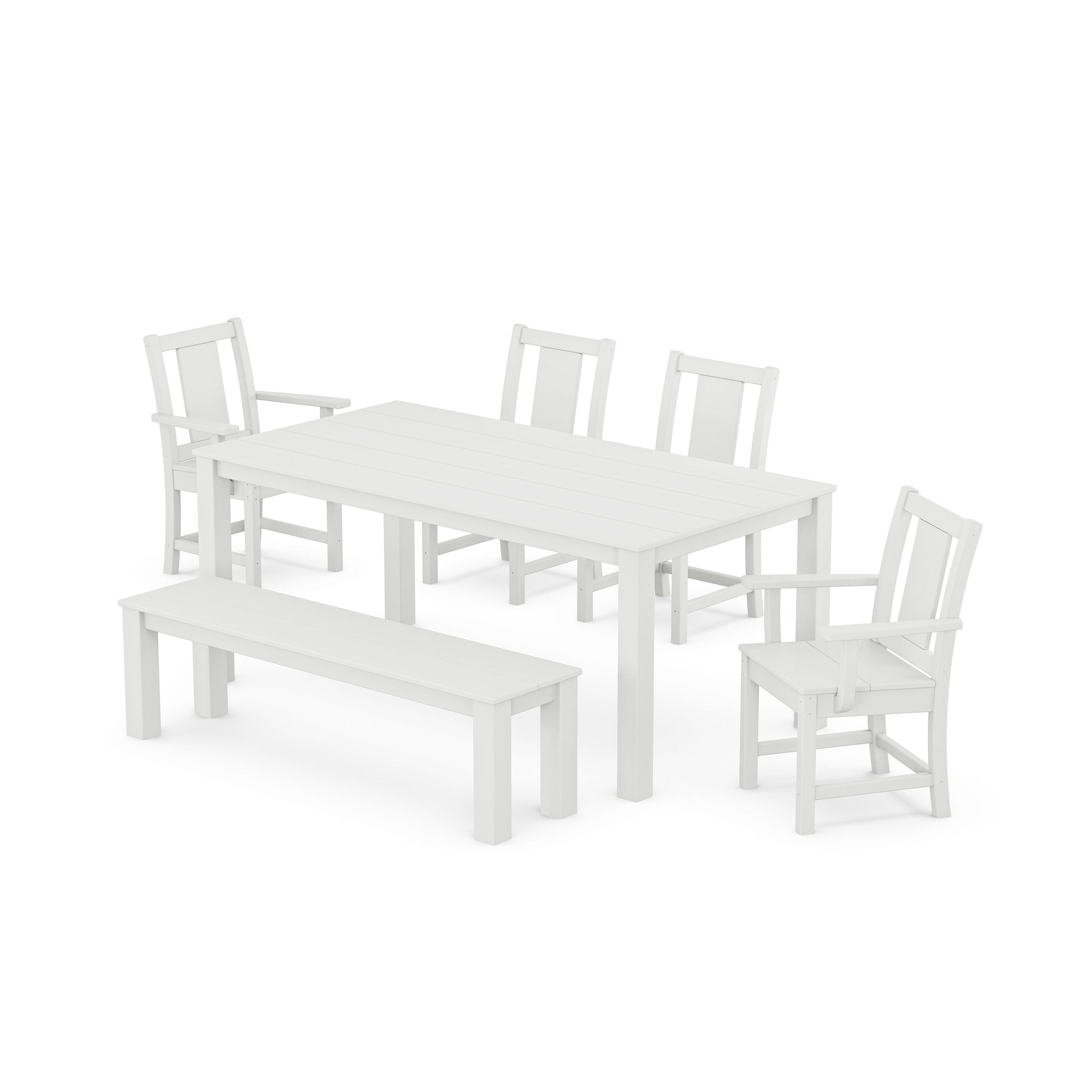 Prairie 6-Piece Parsons Dining Set with Bench