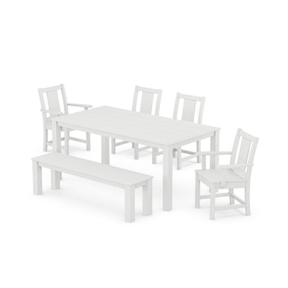 Prairie 6-Piece Parsons Dining Set with Bench