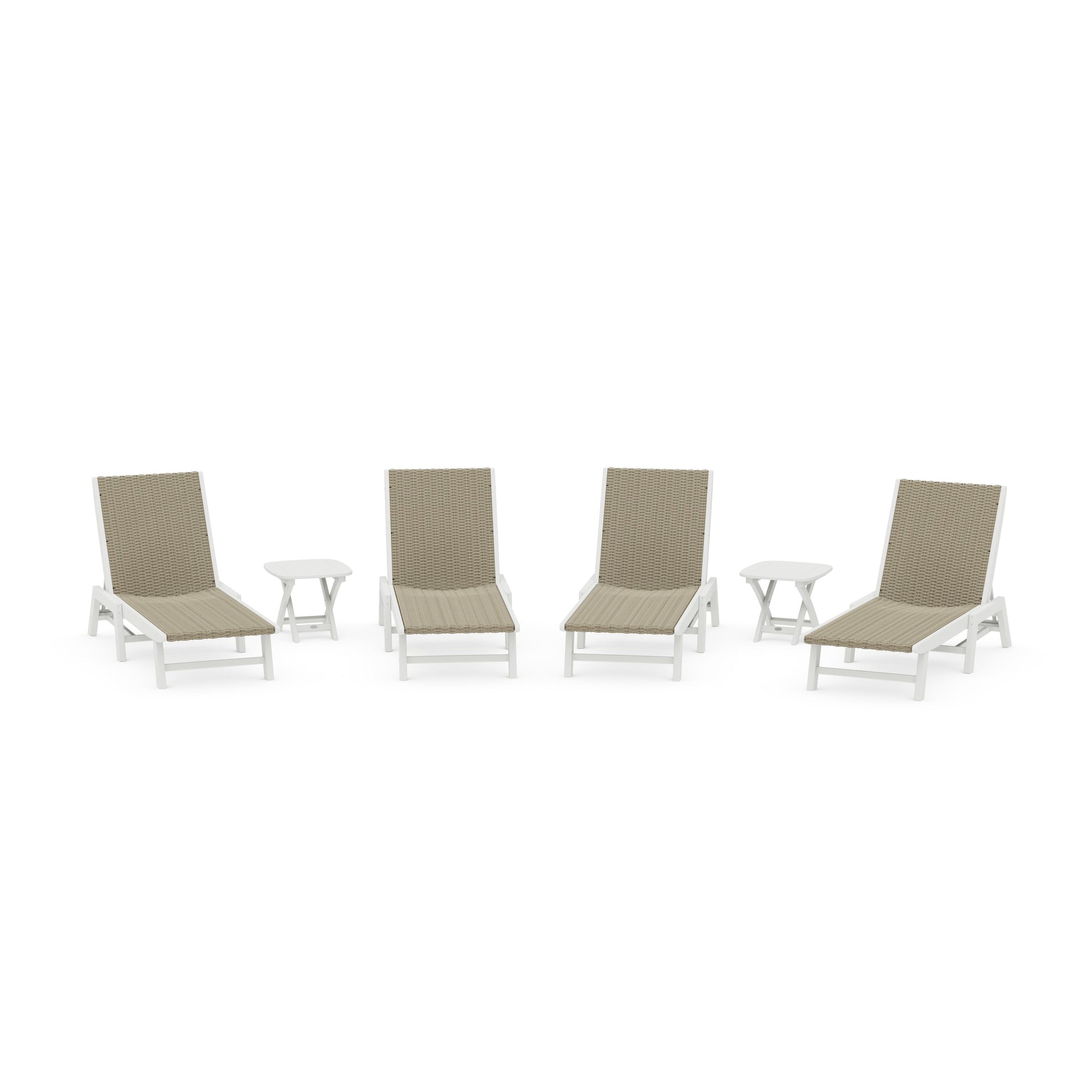 6- Piece Coastal Woven Chaise Chaise Lounge Set