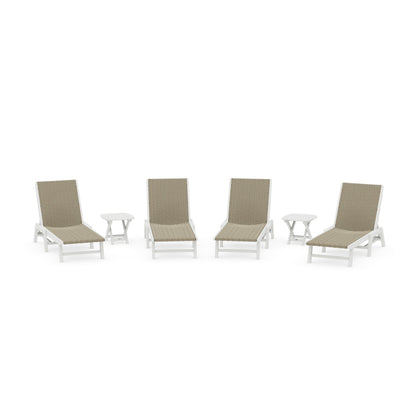 6- Piece Coastal Woven Chaise Chaise Lounge Set