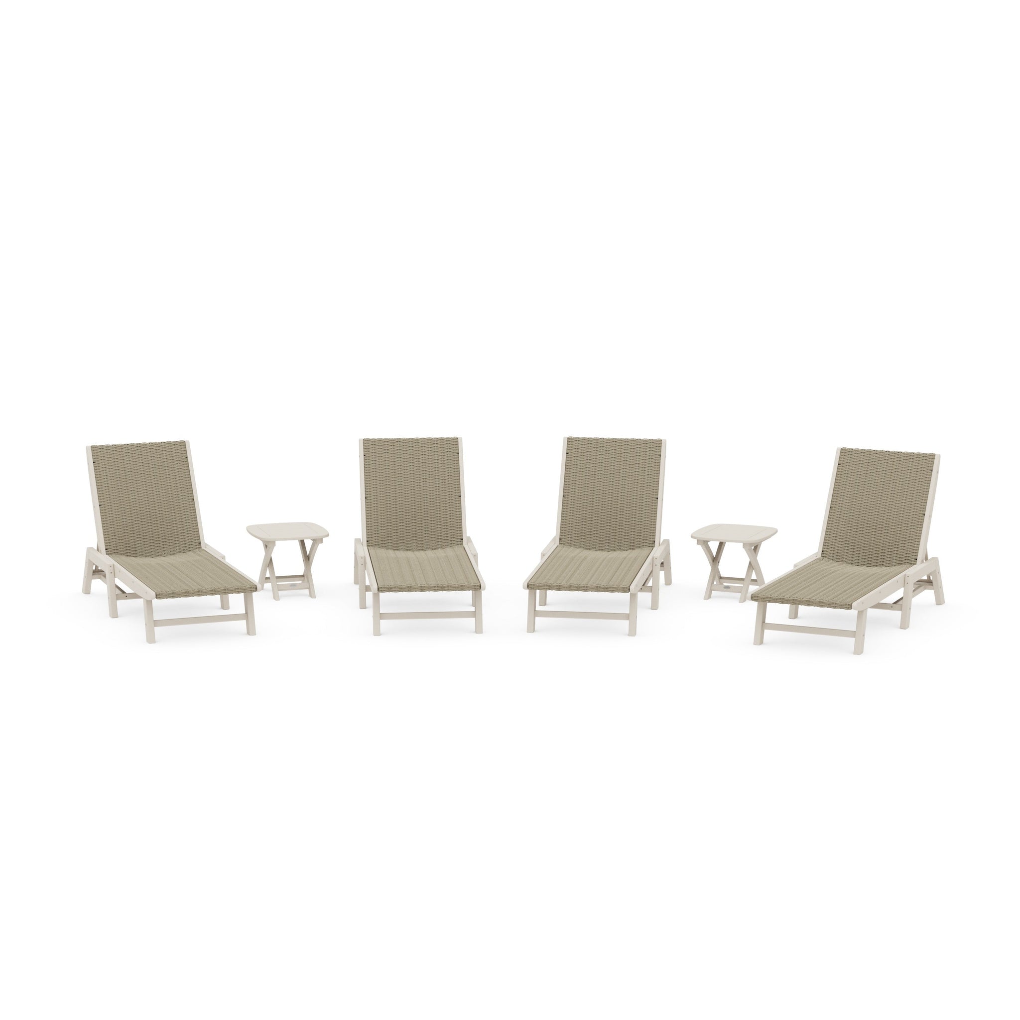 6- Piece Coastal Woven Chaise Chaise Lounge Set