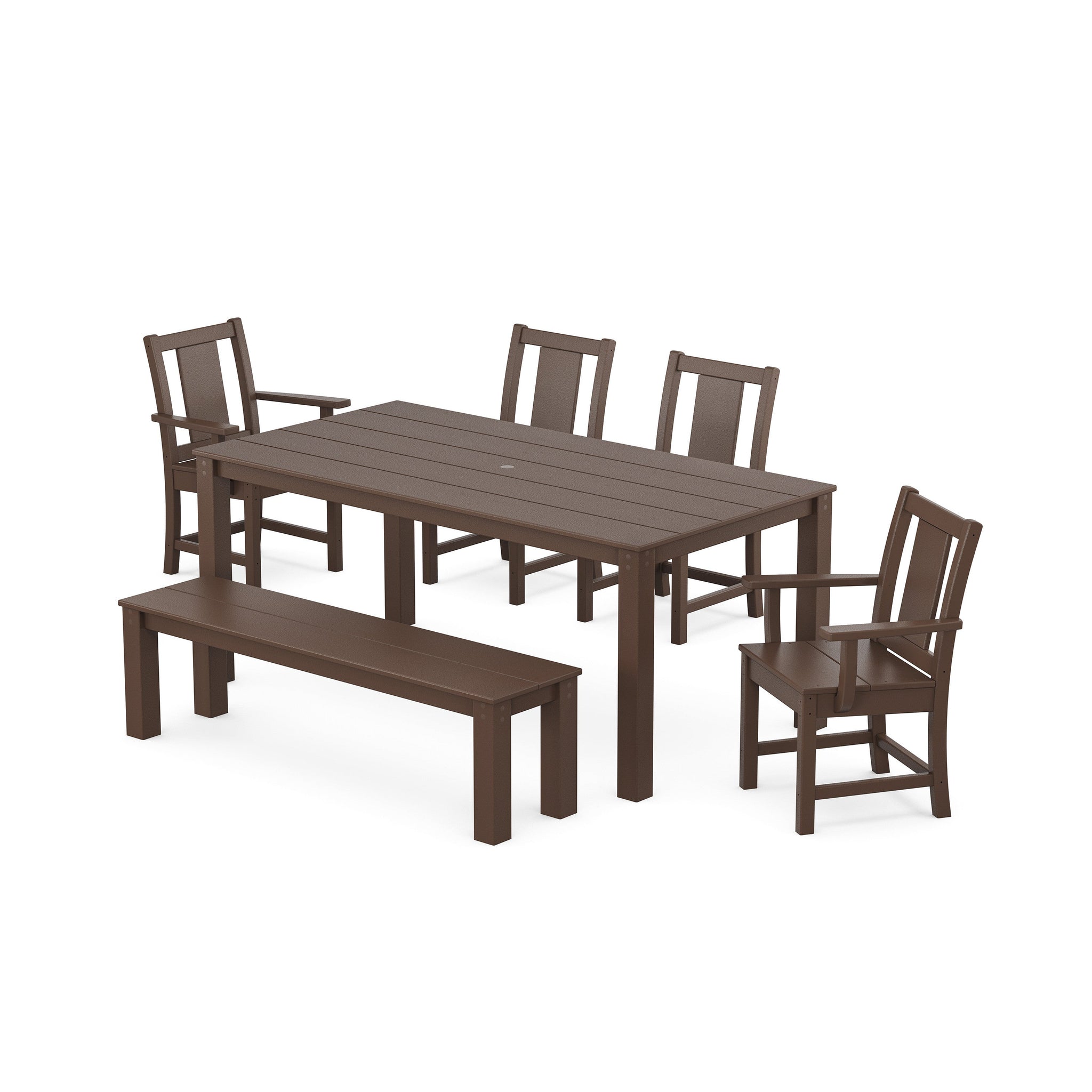 Prairie 6-Piece Parsons Dining Set with Bench