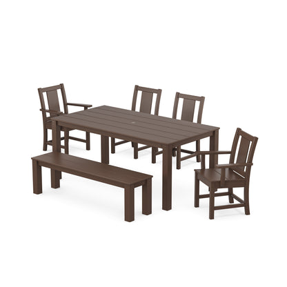 Prairie 6-Piece Parsons Dining Set with Bench
