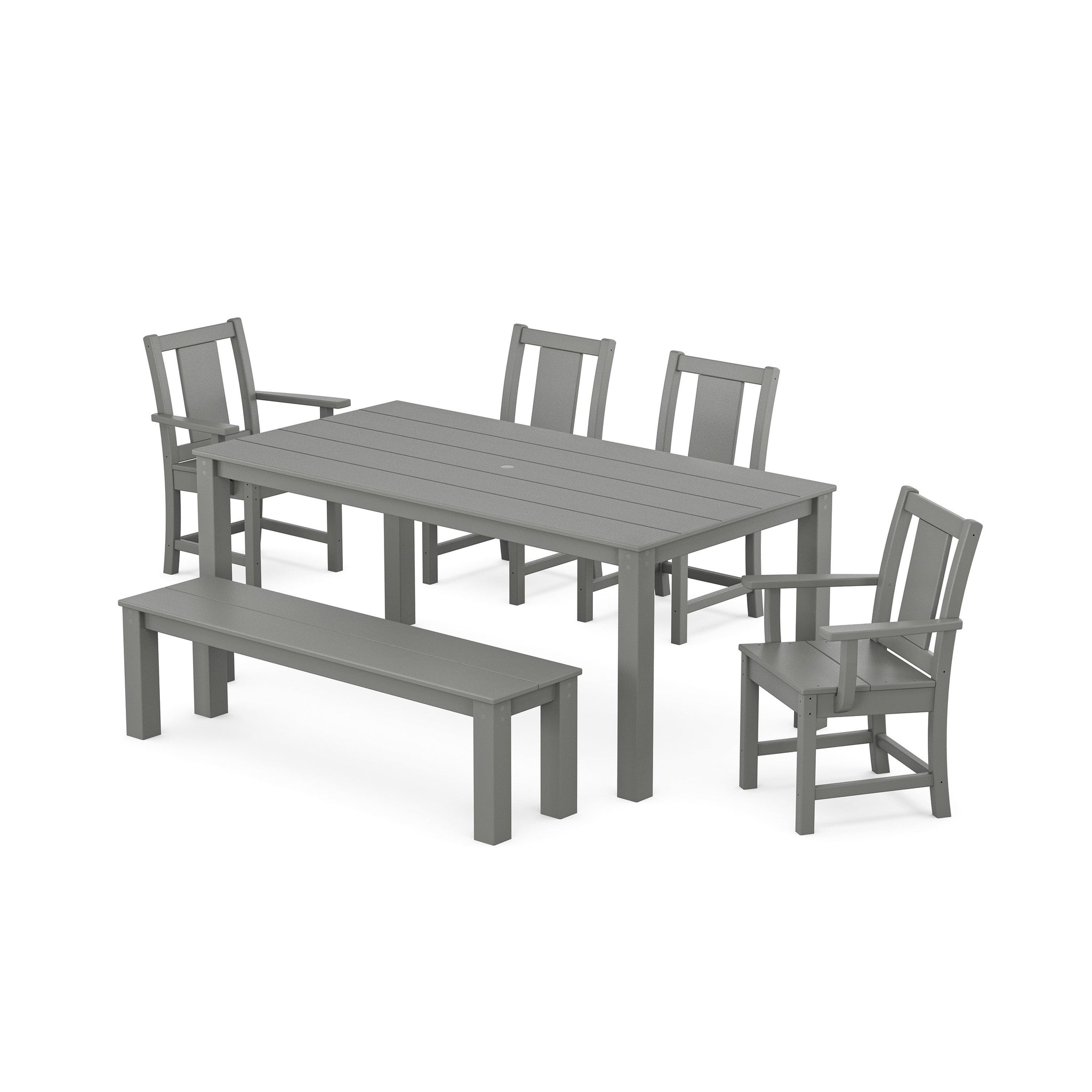 Prairie 6-Piece Parsons Dining Set with Bench