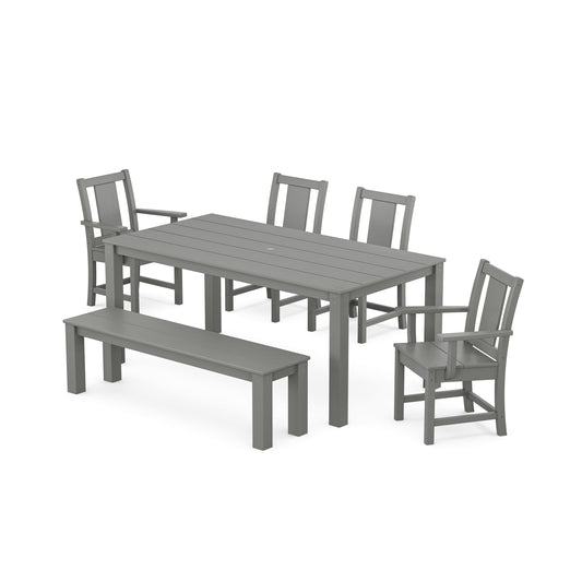 Prairie 6-Piece Parsons Dining Set with Bench