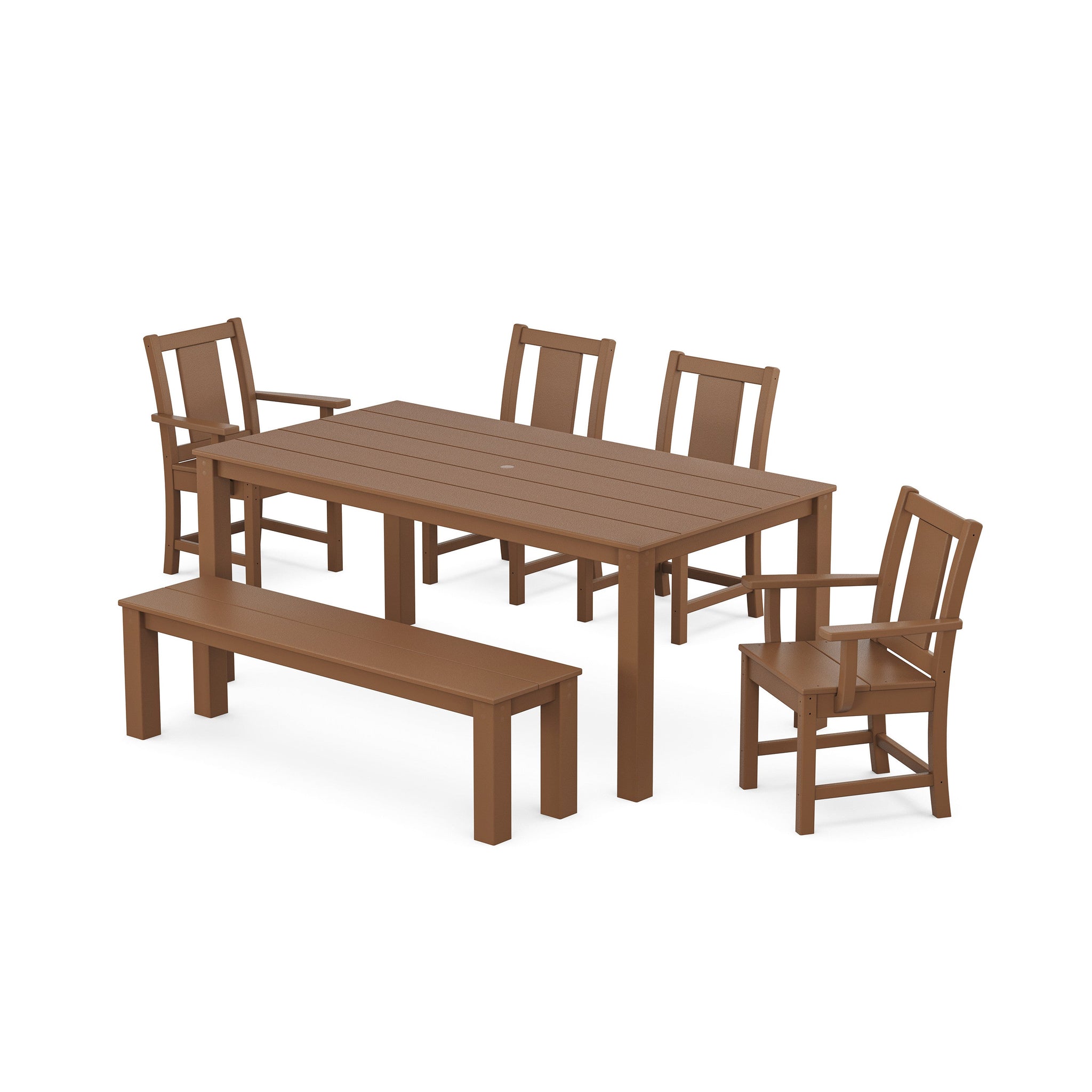 Prairie 6-Piece Parsons Dining Set with Bench