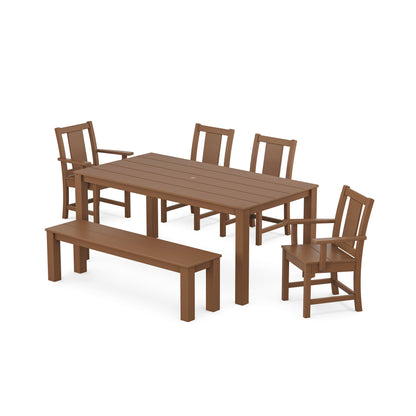 Prairie 6-Piece Parsons Dining Set with Bench