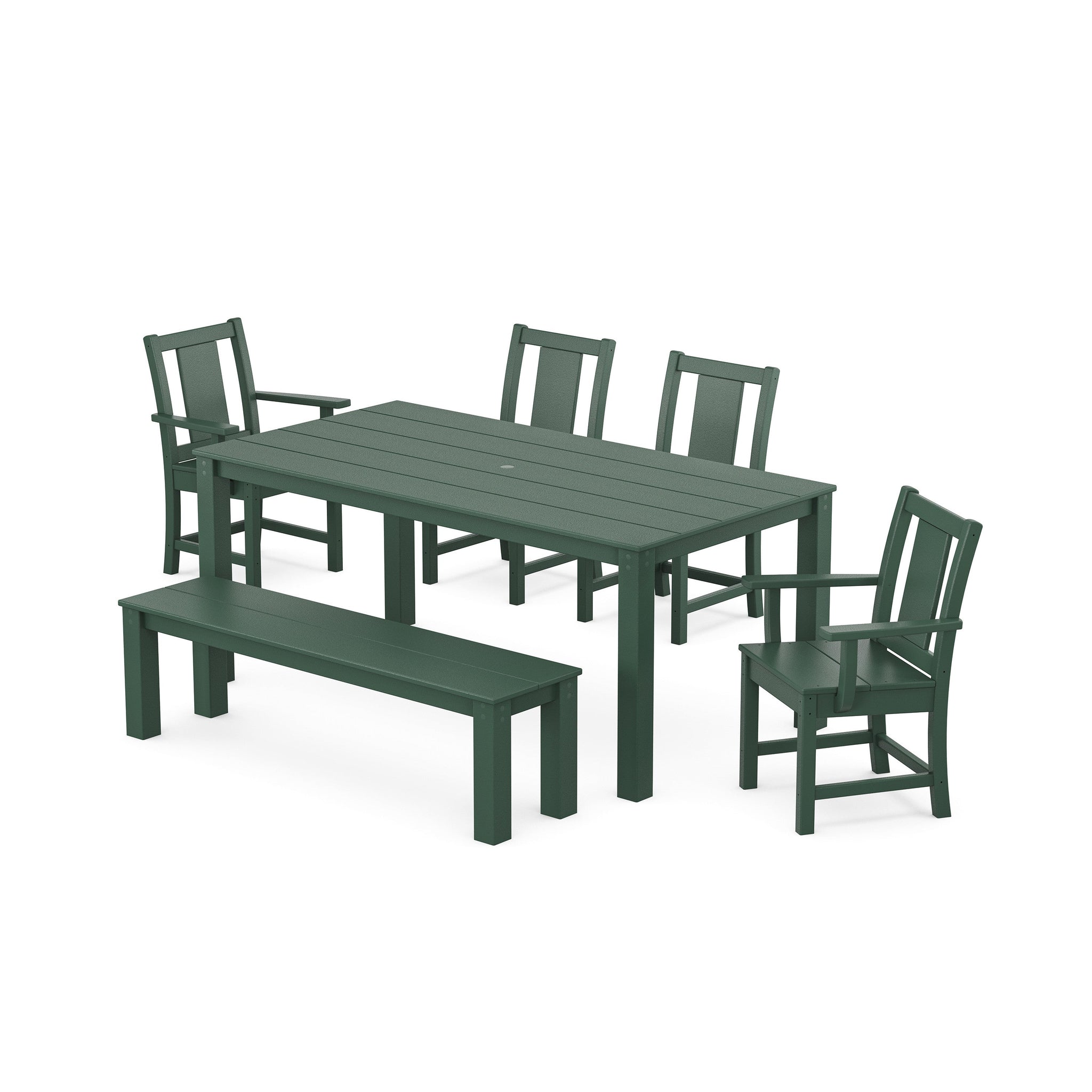 Prairie 6-Piece Parsons Dining Set with Bench