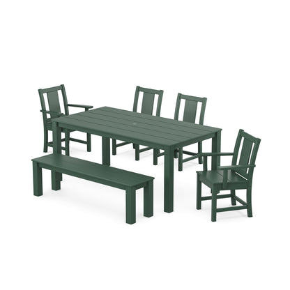Prairie 6-Piece Parsons Dining Set with Bench