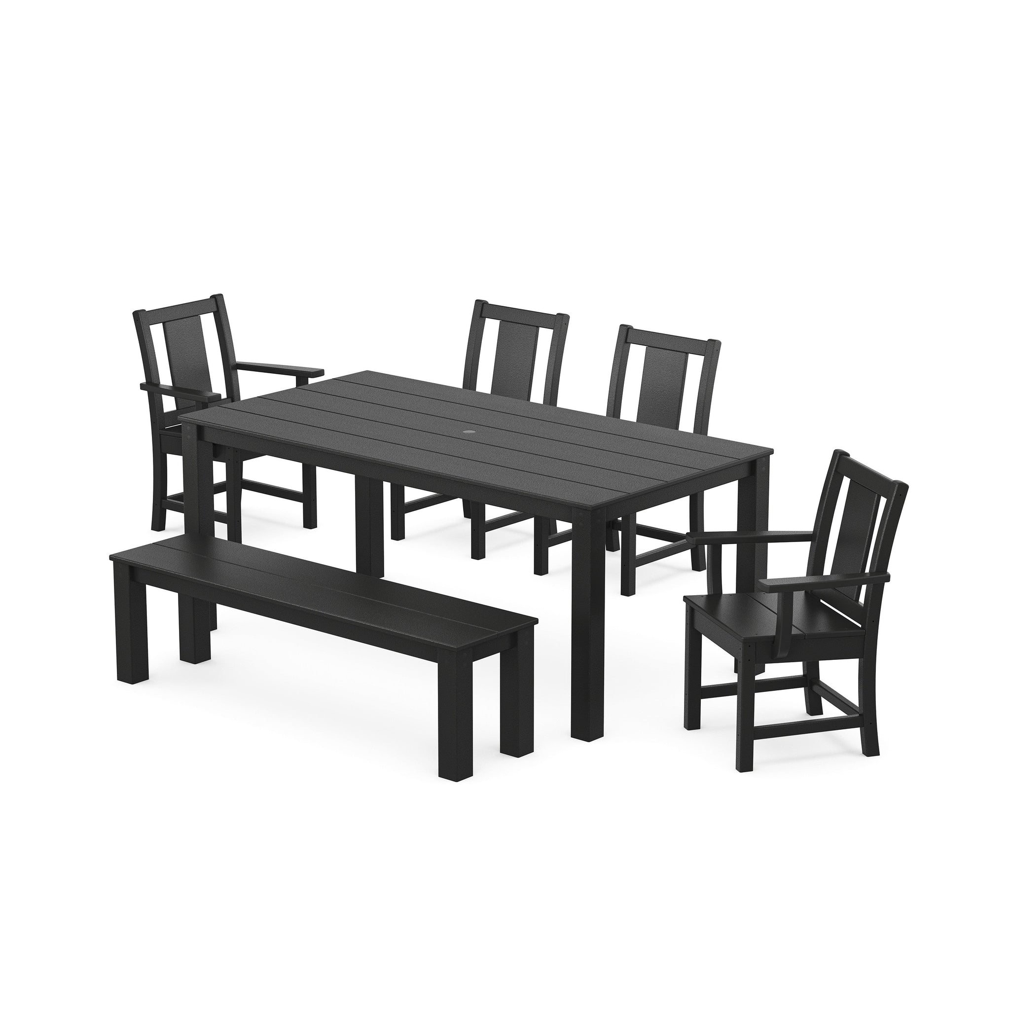 Prairie 6-Piece Parsons Dining Set with Bench