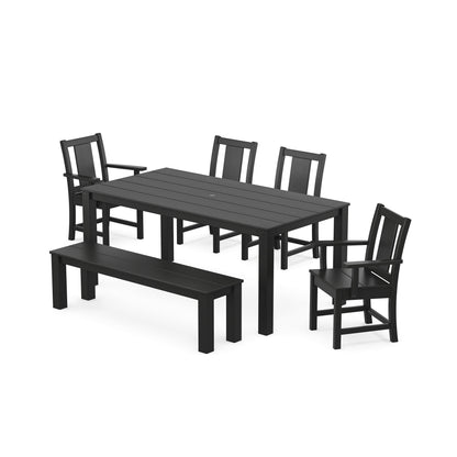 Prairie 6-Piece Parsons Dining Set with Bench