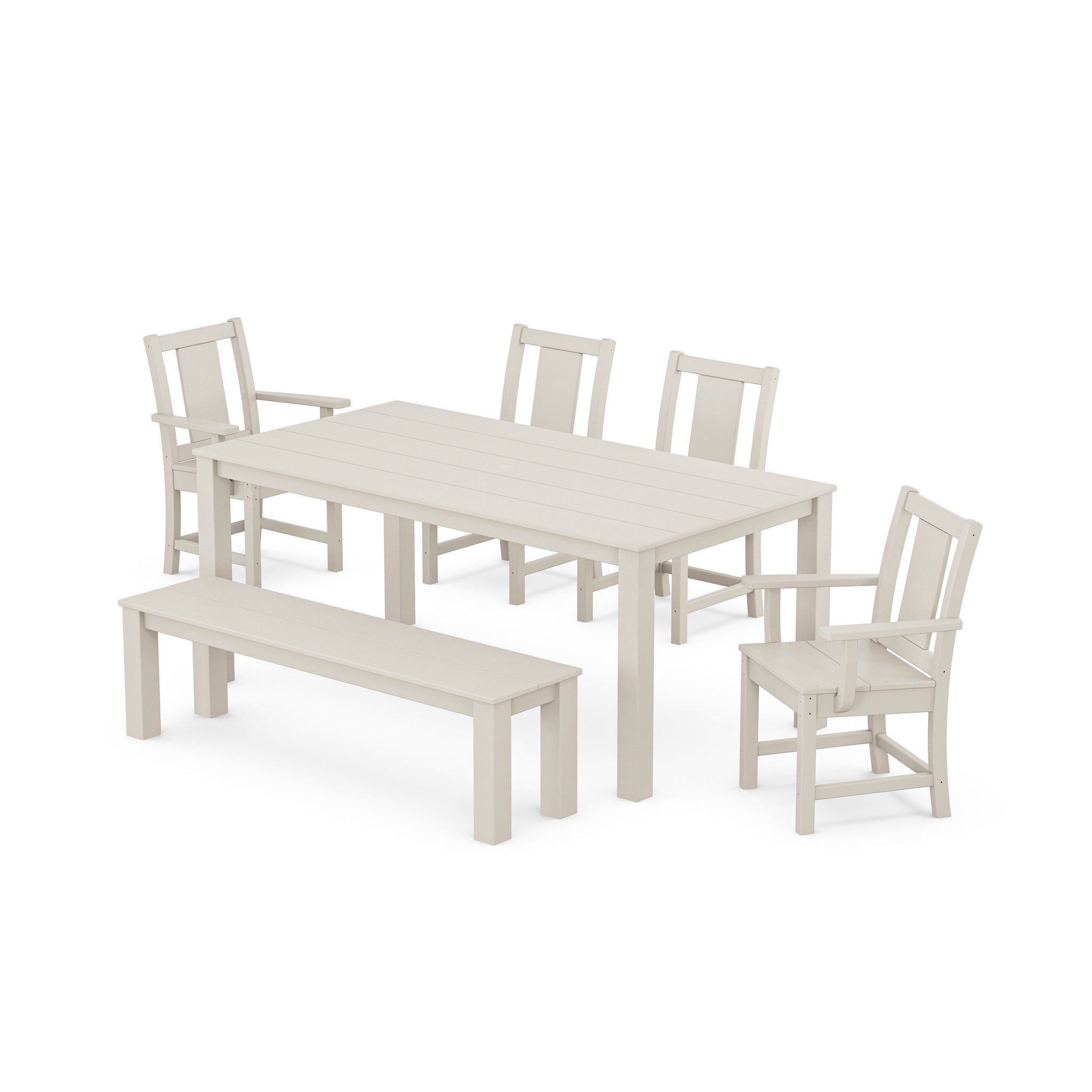 Prairie 6-Piece Parsons Dining Set with Bench