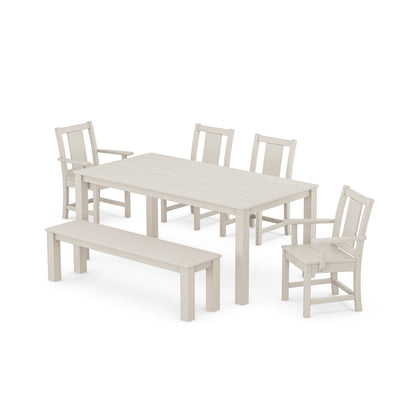 Prairie 6-Piece Parsons Dining Set with Bench